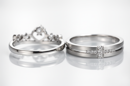 His & Hers Stainless Steel Couple Adjustable Matching Ring Set