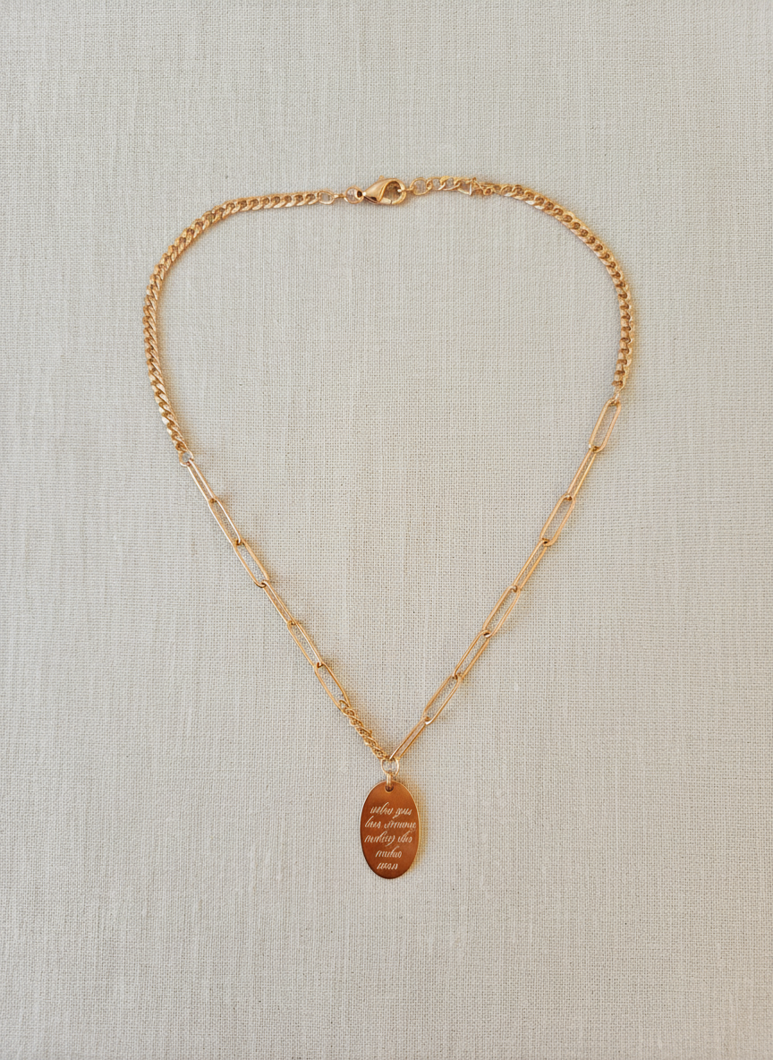 Elegant Rose Gold Engraved Oval Pendant Necklace for Women