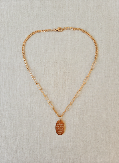 Elegant Rose Gold Engraved Oval Pendant Necklace for Women