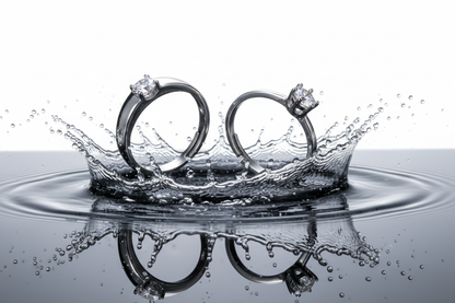 His & Hers Stainless Steel Solitaire Couple Ring Set