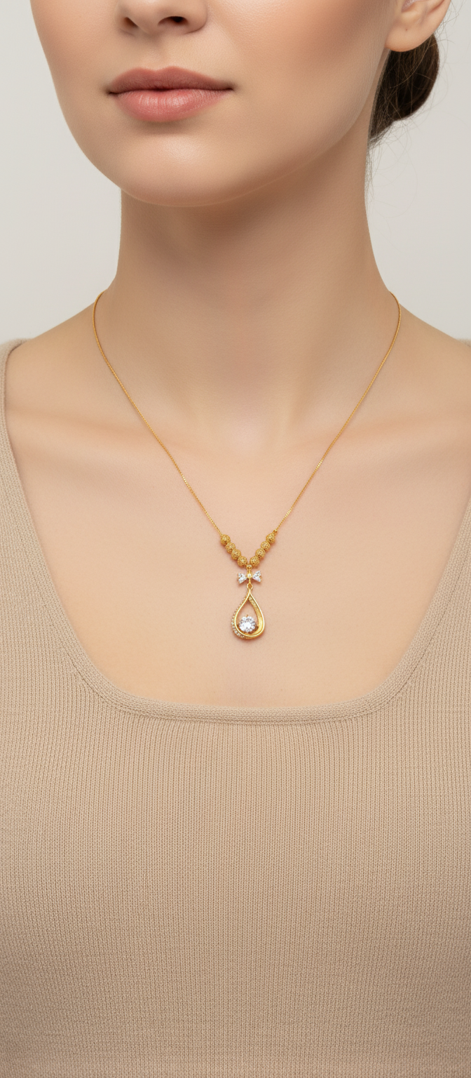 NuGold Teardrop Pendant Necklace for Women