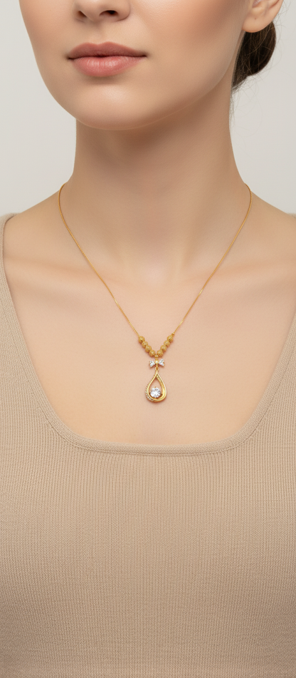 NuGold Teardrop Pendant Necklace for Women