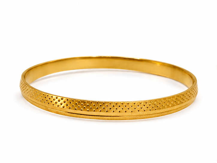 NuGold Designer Gold Kada for Men