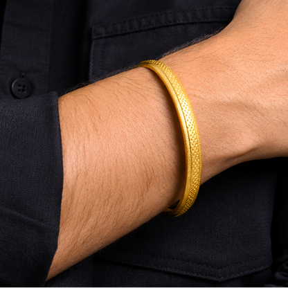 NuGold Designer Gold Kada for Men