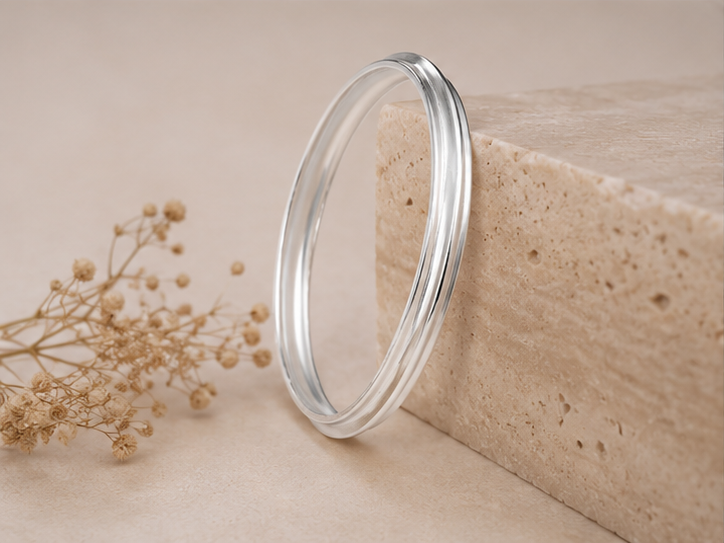 Classic 925 Sterling Silver Sleek Kada for Men & Women
