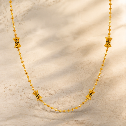 NUGOLD Bead Chain with Designer Barrel Charms for Women