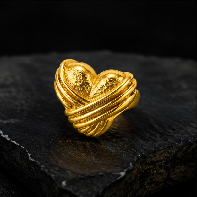 NUGOLD Designer Heart Adjustable Ring for Women