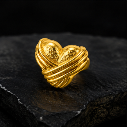 NUGOLD Designer Heart Adjustable Ring for Women