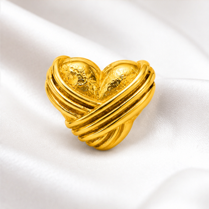 NUGOLD Designer Heart Adjustable Ring for Women