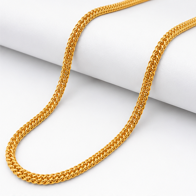 NUGOLD Premium Double Link Gold Chain for Men & Women