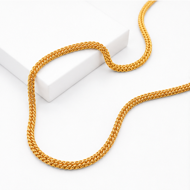 NUGOLD Premium Double Link Gold Chain for Men & Women