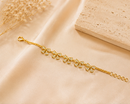 Imperial Sparkling Bow Chain Bracelet for Women & Girls