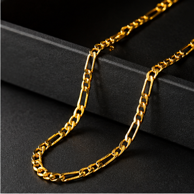 NUGOLD Premium Figaro Link Chain for Men & Women