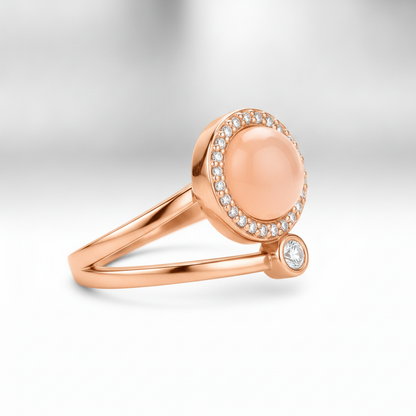 NUGOLD Luxury 360° Rotating Circle Ring with Cubic Zirconia