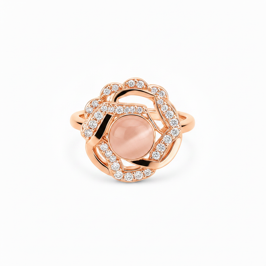 NUGOLD Luxury 360° Rotating Crystal Ring for Women