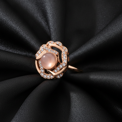 NUGOLD Luxury 360° Rotating Crystal Ring for Women