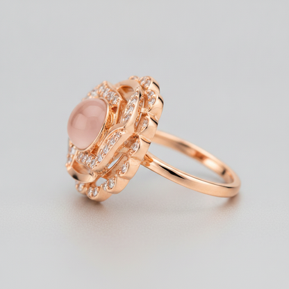 NUGOLD Luxury 360° Rotating Crystal Ring for Women