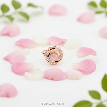 NUGOLD Luxury 360° Rotating Crystal Ring for Women