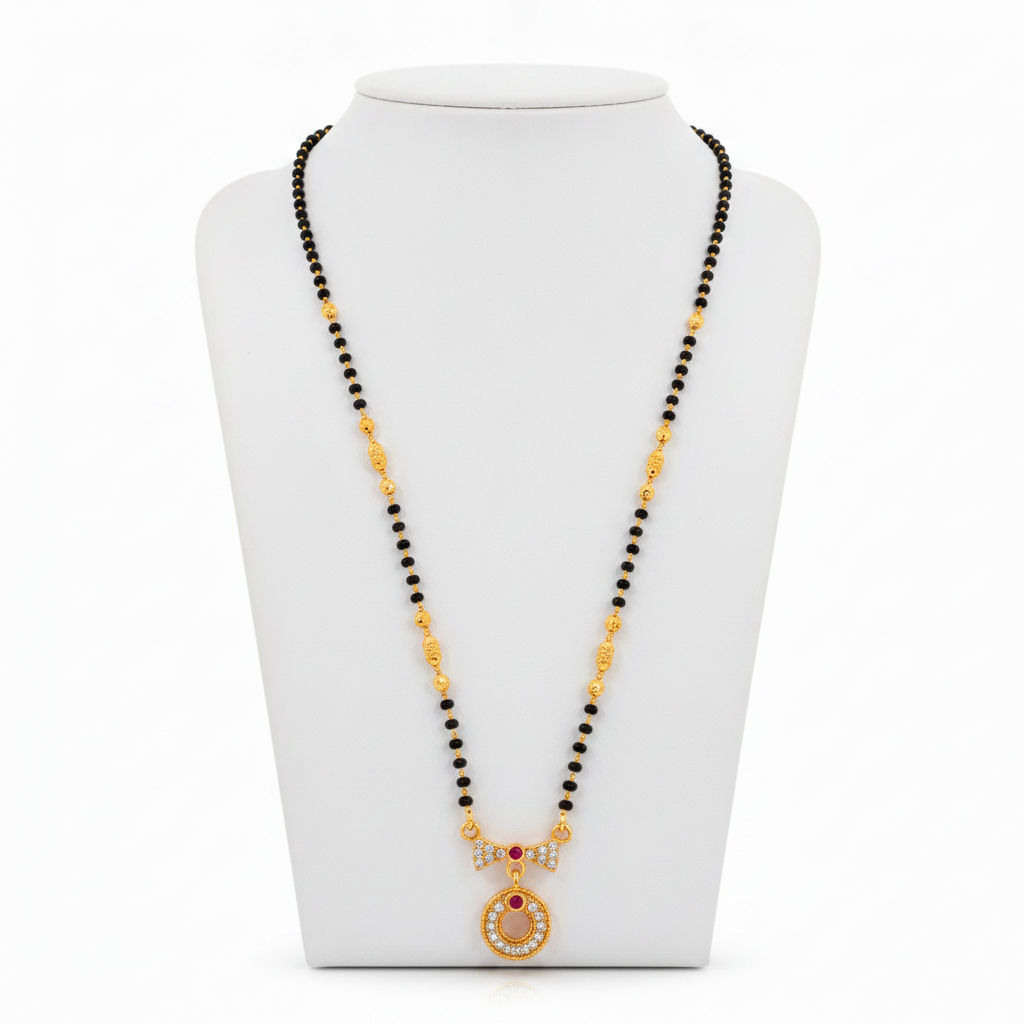 Minimalist Circular Pendant Mangalsutra for Daily Wear