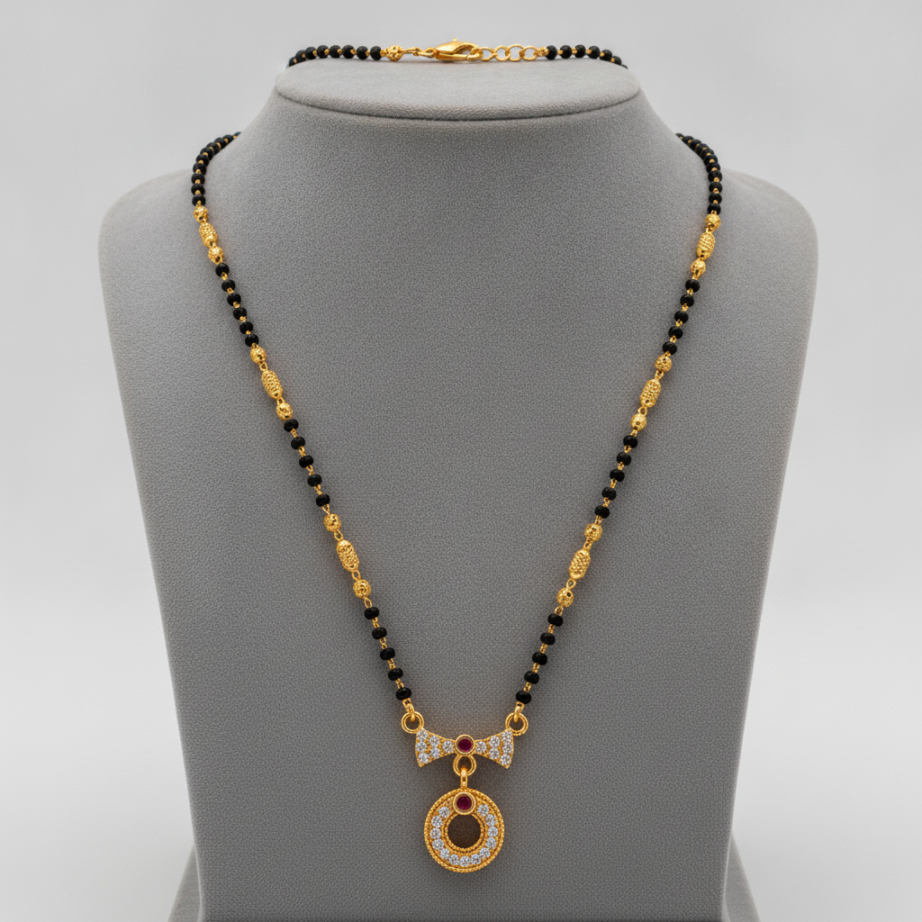 Minimalist Circular Pendant Mangalsutra for Daily Wear