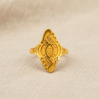 Royal Lotus Cascade Heritage Statement Ring for Women
