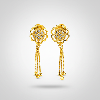 Floral Design Tassel Earrings for Women
