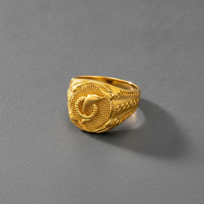Royal Serpent Crest Heritage Statement Ring for Men