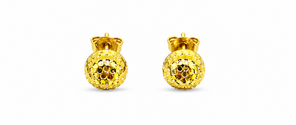 NuGold Geometric Textured Gold-Toned Stud Earrings for Women