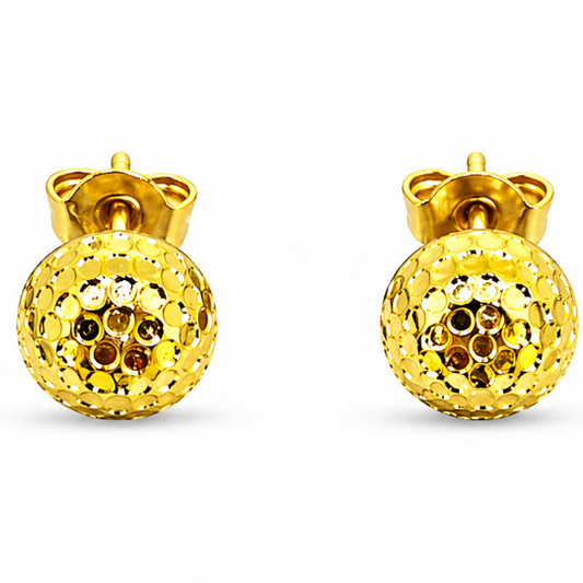 NuGold Geometric Textured Gold-Toned Stud Earrings for Women