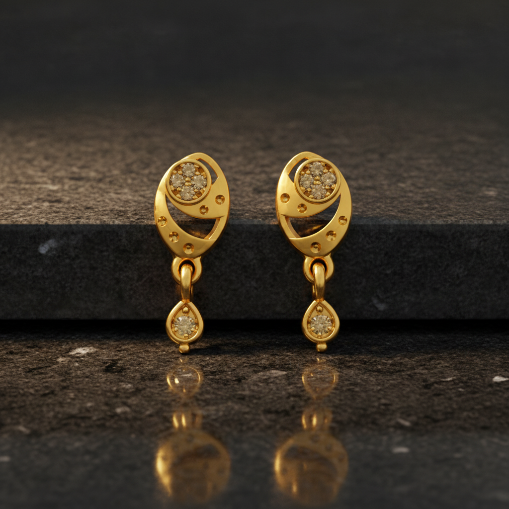 Royal Paisley Crystal Teardrop Dangler Earrings