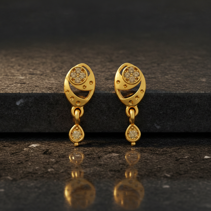 Royal Paisley Crystal Teardrop Dangler Earrings