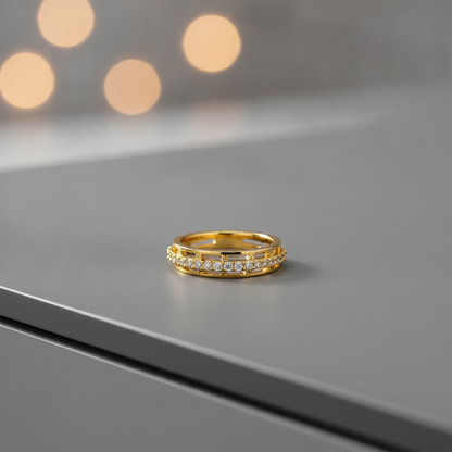 NUGOLD CZ Band Ring for Women With CZ Stone
