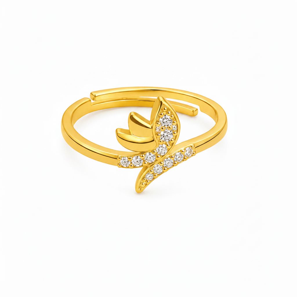 NUGOLD Delicate Butterfly CZ Fashion Ring
