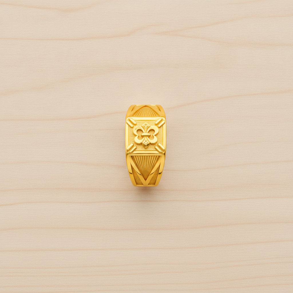 Royal Floral Crest Heritage Statement Ring for Men