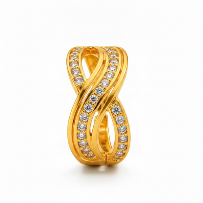 Regal Infinity Wave Sparkle Statement Ring for Women