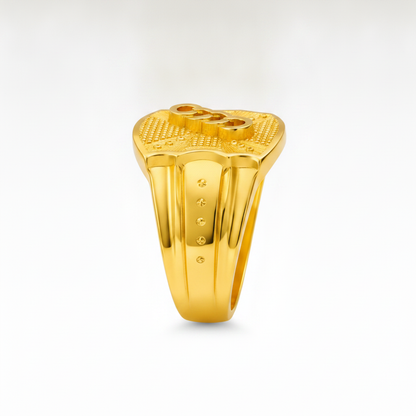 Regal Interlock Crest Statement Ring for Men