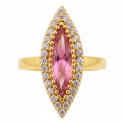 NuGold Pink Royale Marquise Statement Ring