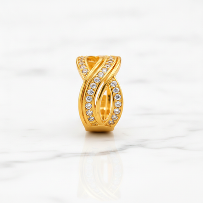 Regal Infinity Wave Sparkle Statement Ring for Women