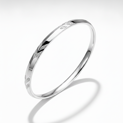 925 Sterling Silver Diamond-Cut Designer Kada for Men & Women
