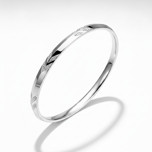 925 Sterling Silver Diamond-Cut Designer Kada for Men & Women