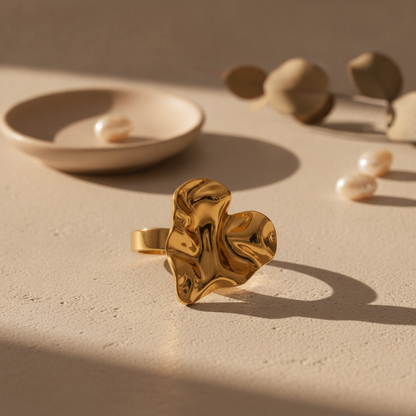 Imperial Abstract Sculpted Wave Statement Ring
