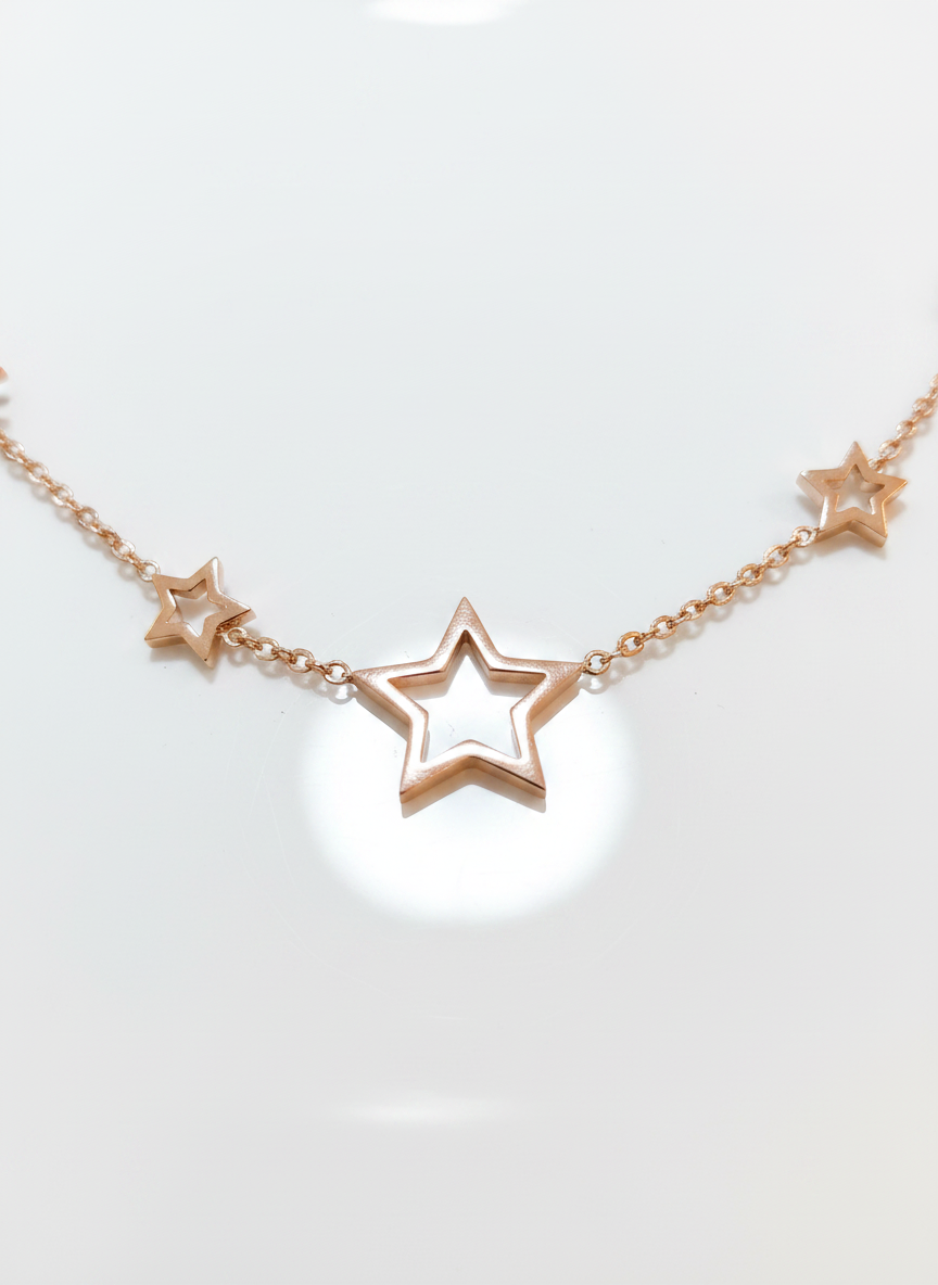 Elegant Rose Gold Star Pendant Necklace
