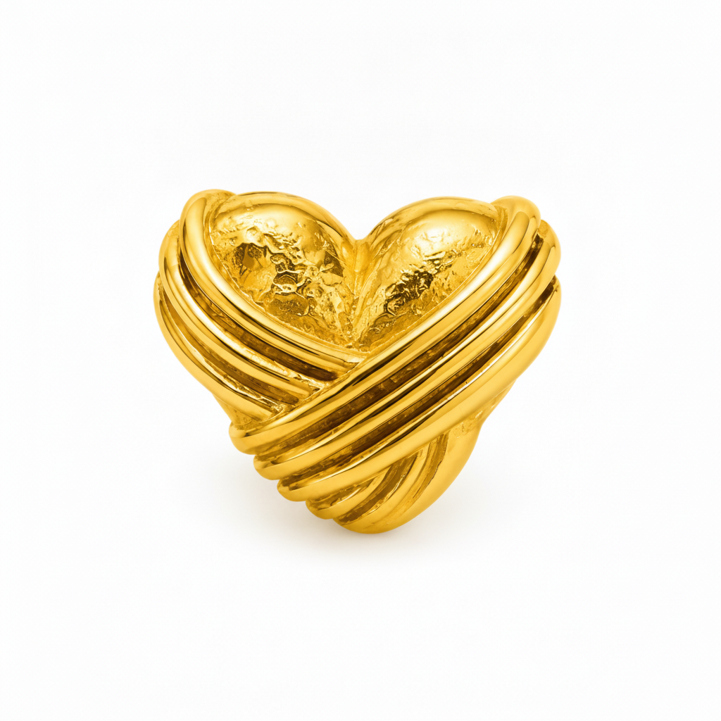 NUGOLD Designer Heart Adjustable Ring for Women