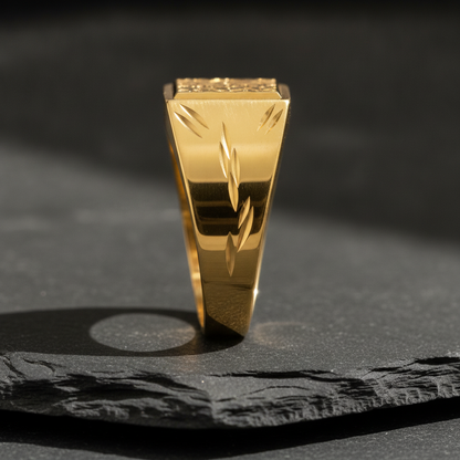 Imperial Lattice Engraved Statement Ring