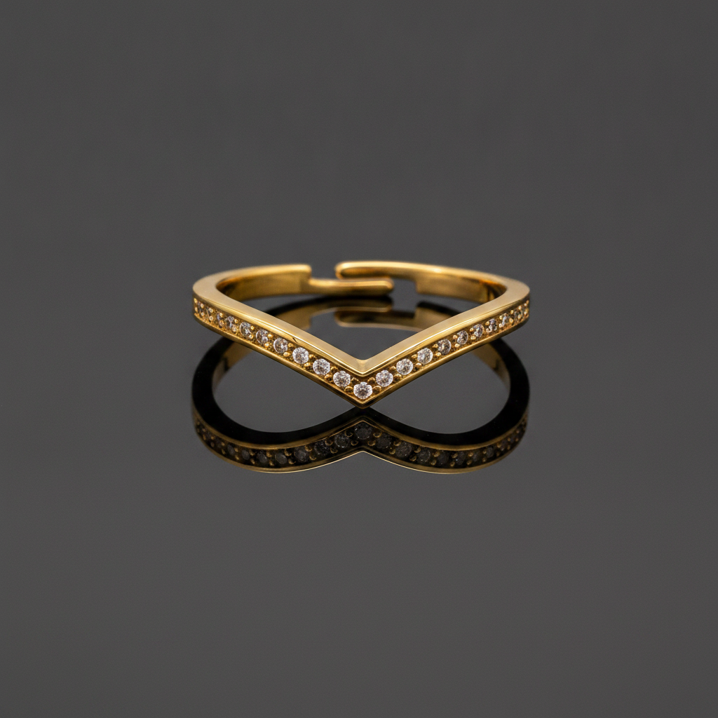 Regal Chevron Sparkle Embrace Ring for Women
