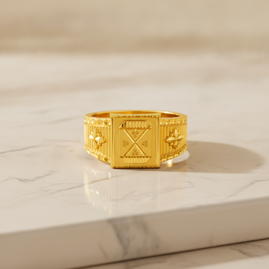 Classic Square Engraved Designer Ring for Men