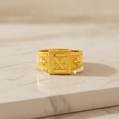 Classic Square Engraved Designer Ring for Men