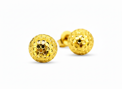 NuGold Textured Dome Gold-Toned Stud Earrings for Women