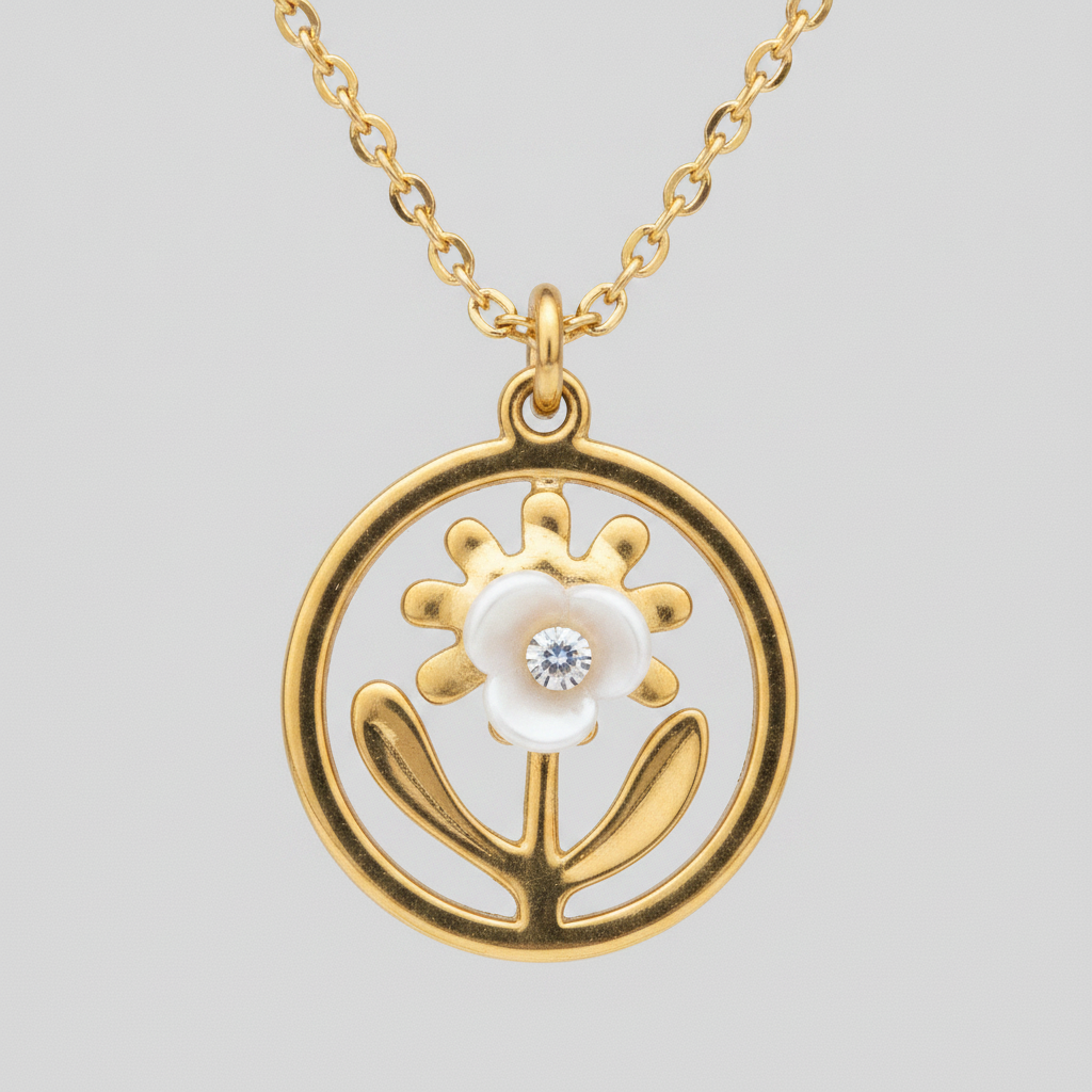 Golden Daisy Double Layer Necklace for Women