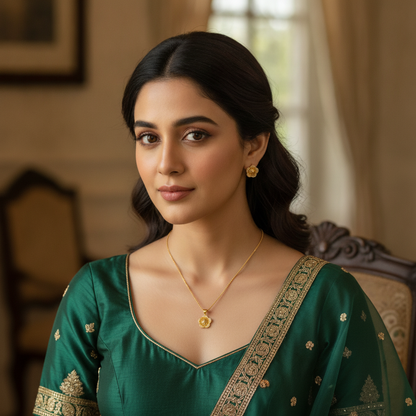NUGOLD Floral Radiance Necklace & Earrings Set